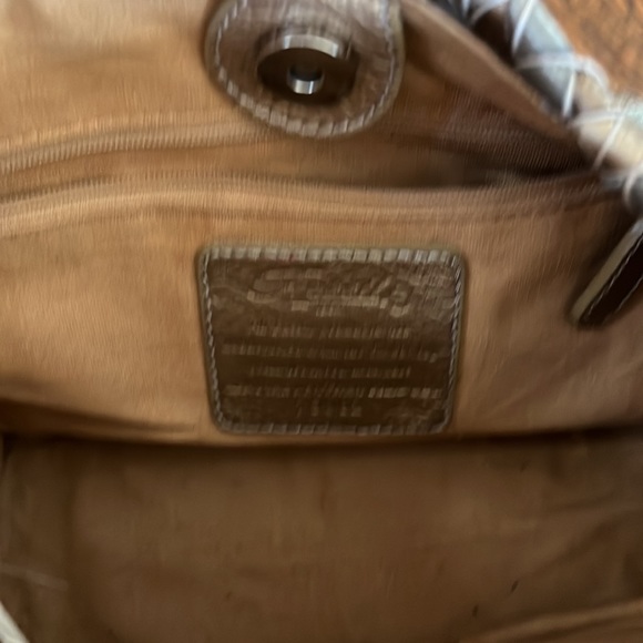 Gold, silver and copper weave leather shoulder bag - Picture 4 of 5